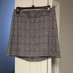 Maison Jules Plaid Mini Skirt - Black & White